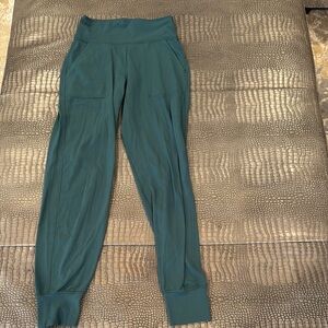 lululemon athletica Green Track Pants with Tapered Leg and Fitted Cuffs
